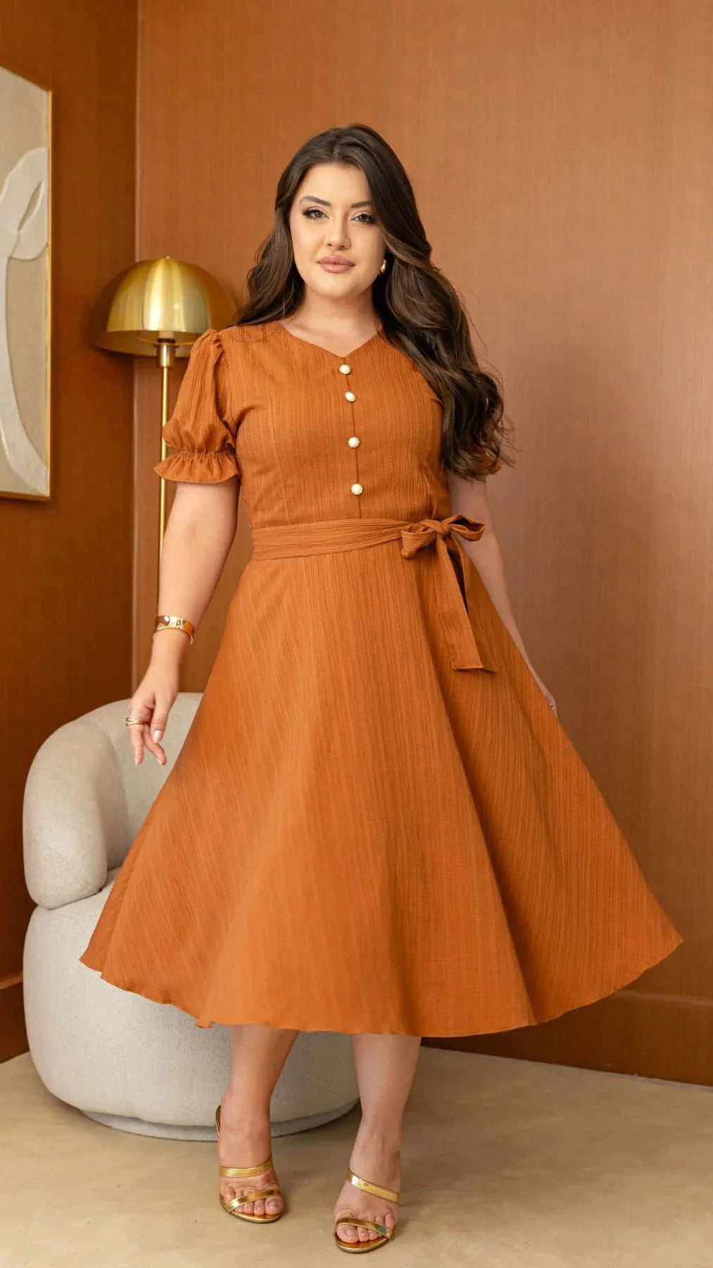 Vestido Lorena - Caramelo