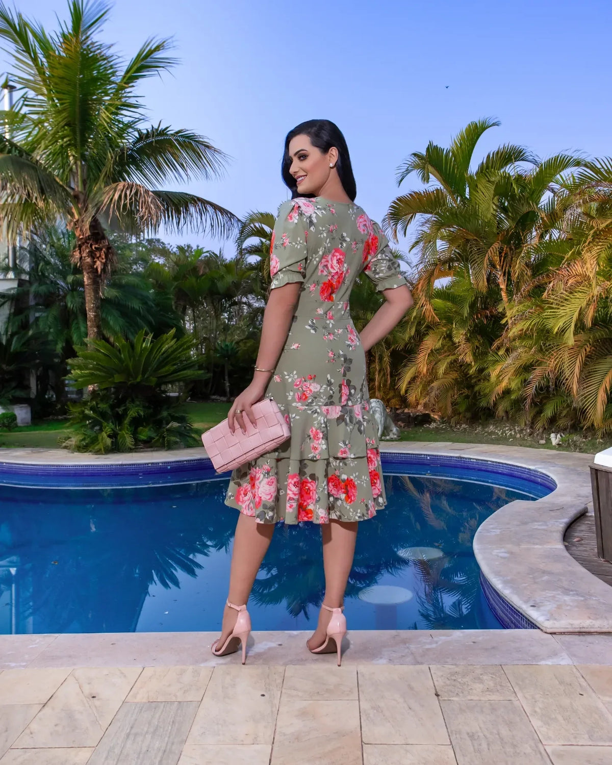 Vestido Rafaela - Verde Floral