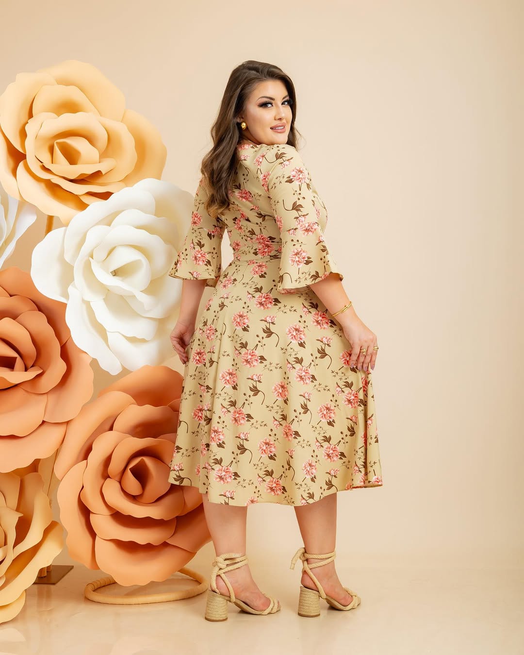 Vestido Rany - Bege Floral