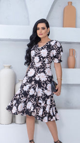 Vestido Cassiane - Preto Floral
