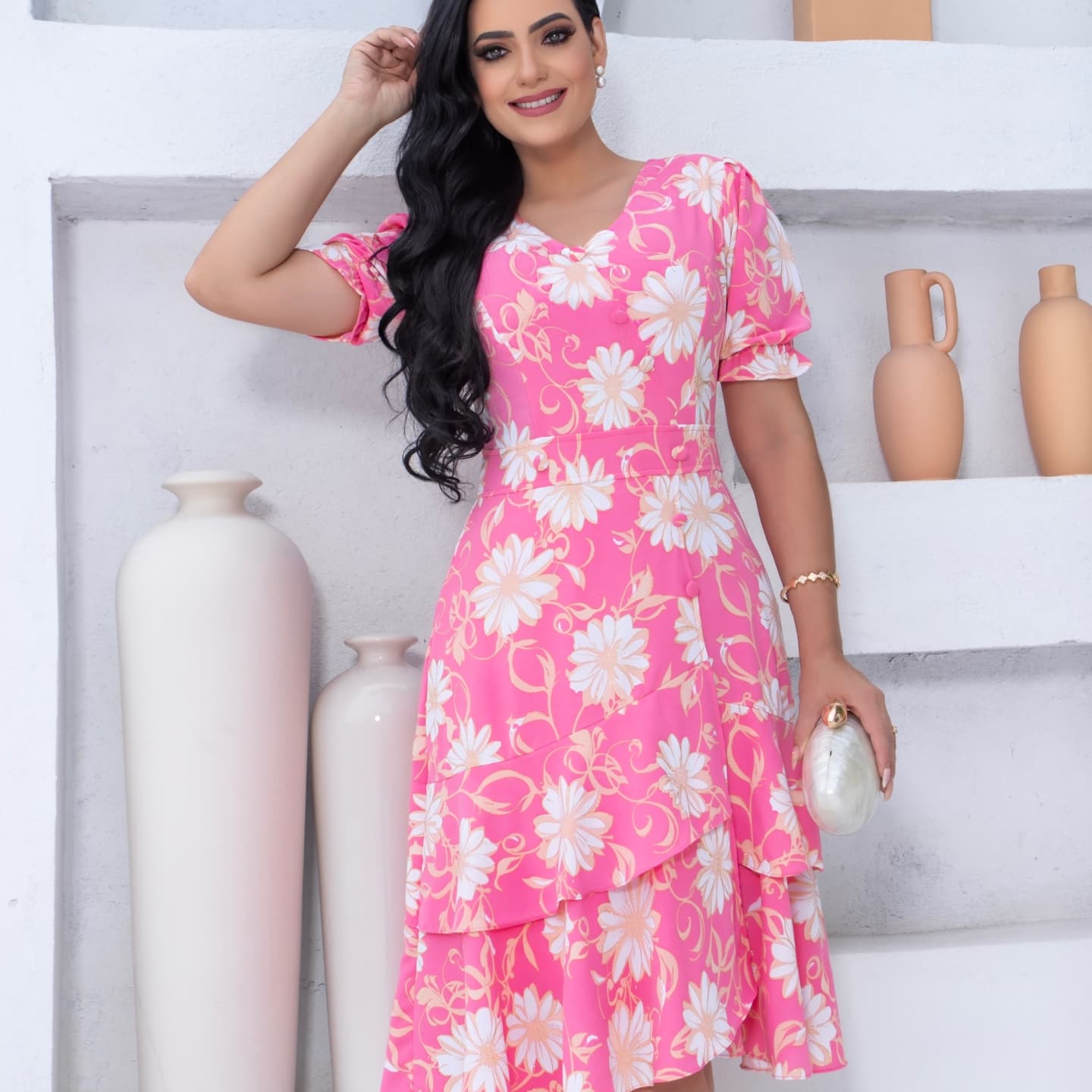 Vestido Cassiane - Rosa Floral