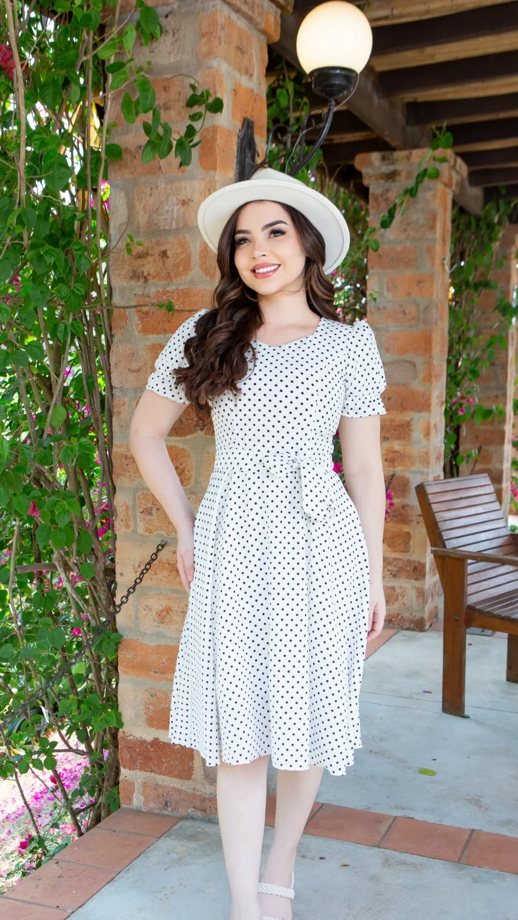 Vestido Chirley - Poá Branco