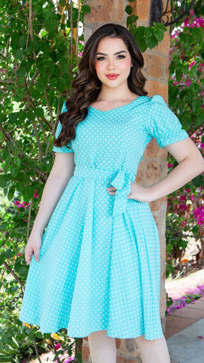 Vestido Chirley - Azul Turquesa