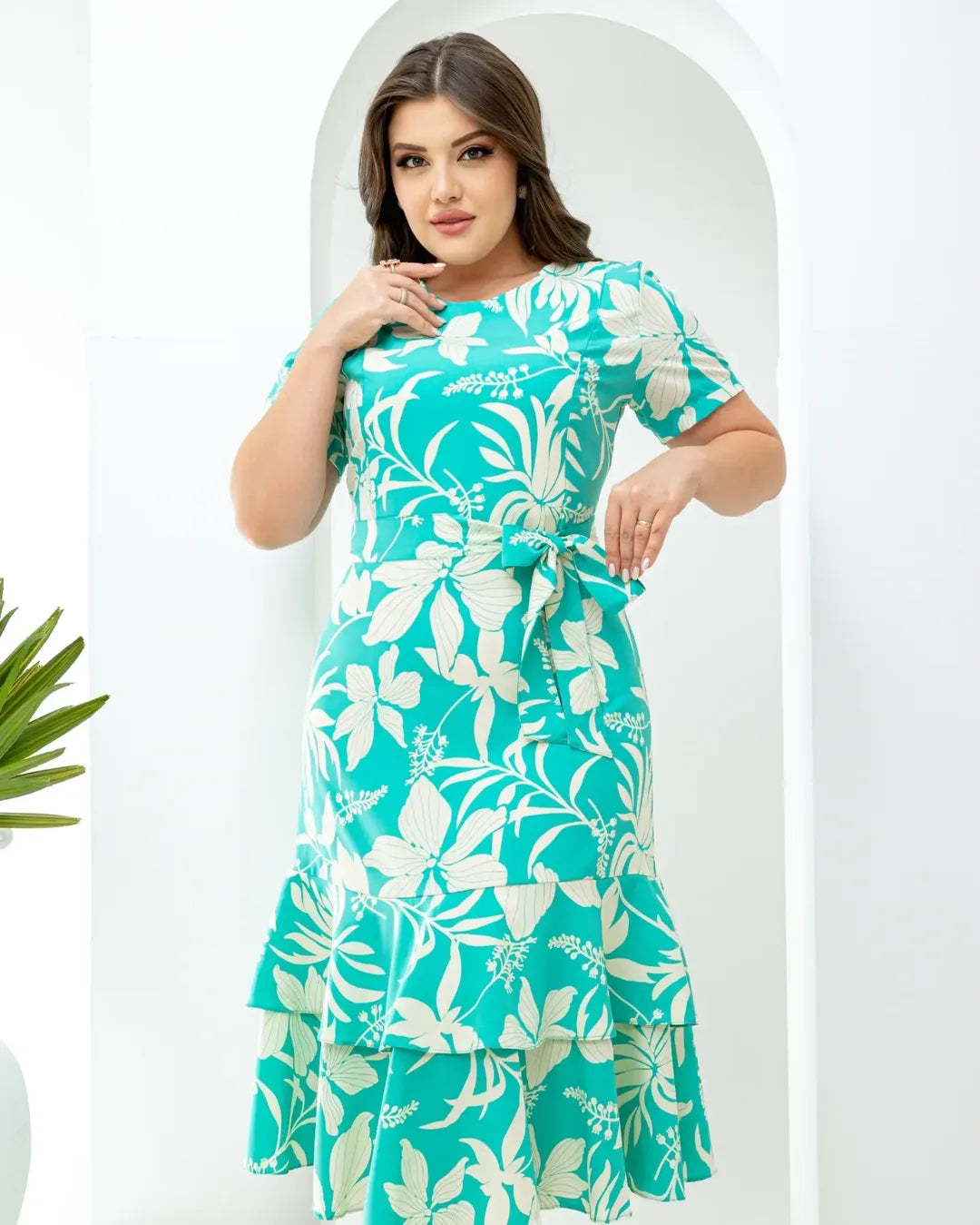 Vestido Esther - Verde Água Floral