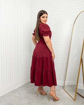 Vestido Iza - Vinho