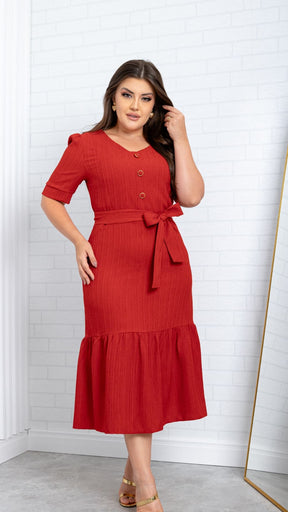 Vestido Jasmim - Vermelho