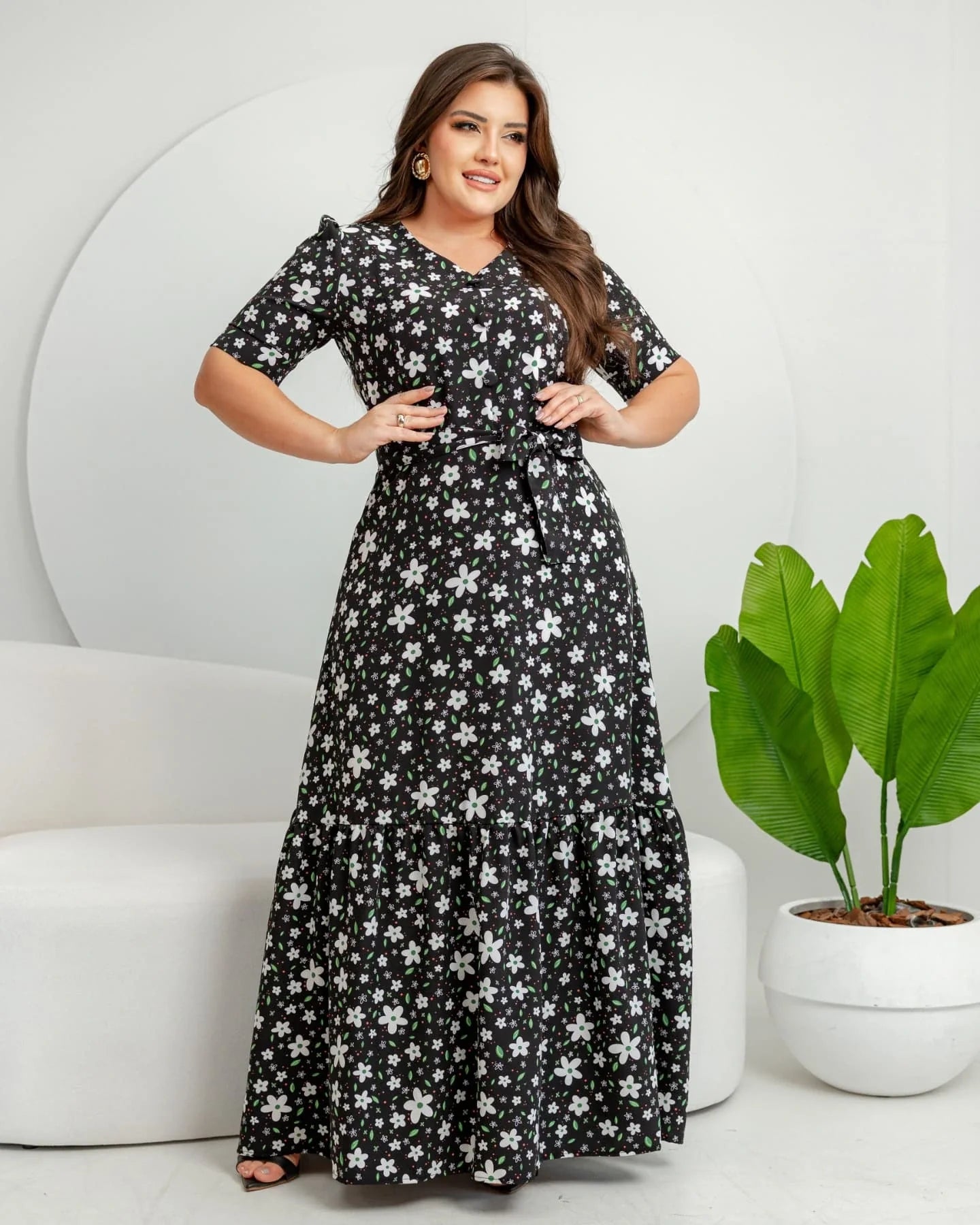 Vestido Laís  - Preto Floral