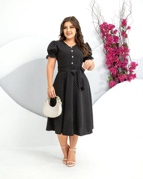 Vestido Lorena –  Poá Preto