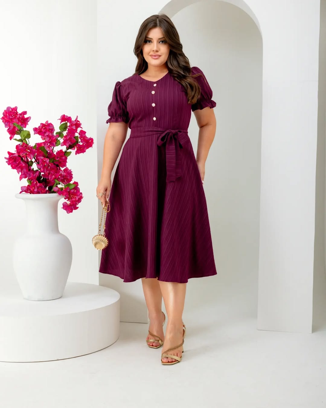 Vestido Lorena - Vinho