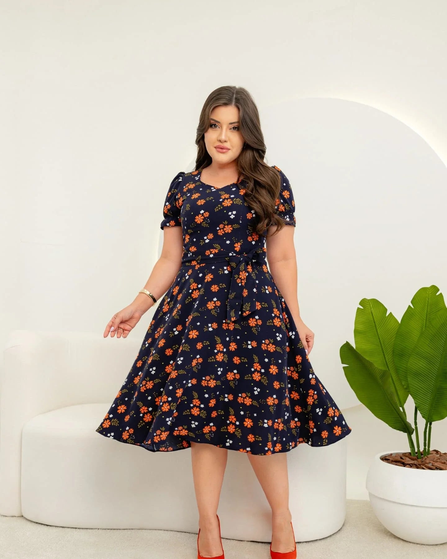 Vestido Michele - Azul Marinho Floral