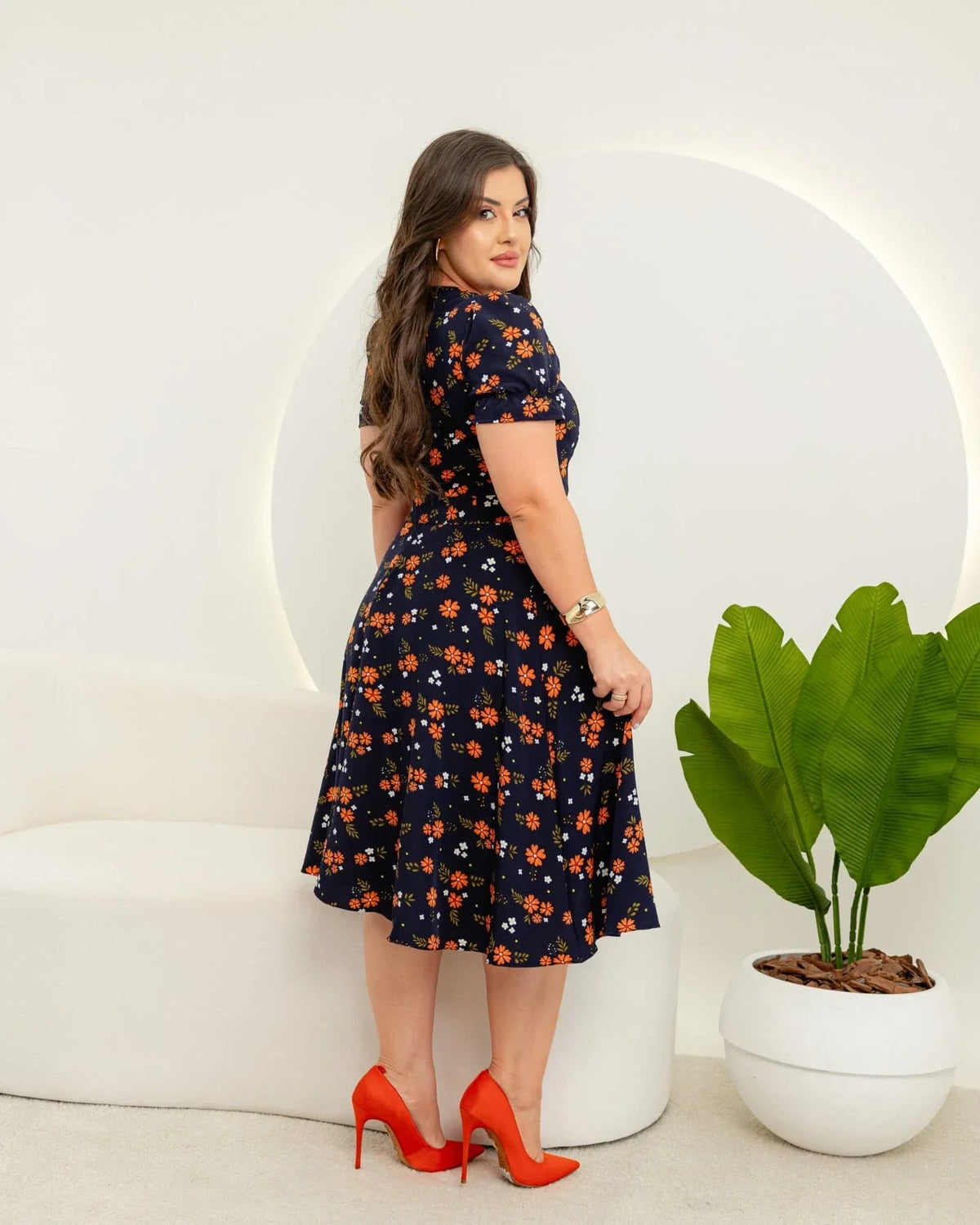 Vestido Michele - Azul Marinho Floral