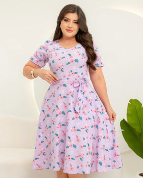 Vestido Michele - Lilás Floral