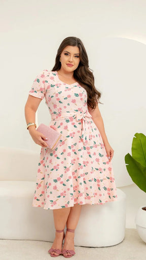 Vestido Michele - Rosa Claro Floral