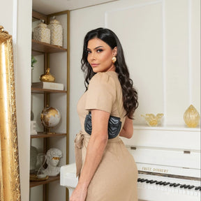 Vestido Modesto - Bege