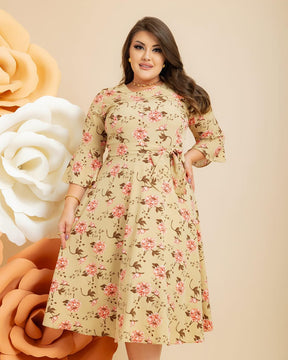 Vestido Rany - Bege Floral