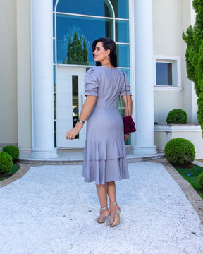 Vestido Rilary - Cinza Lavanda