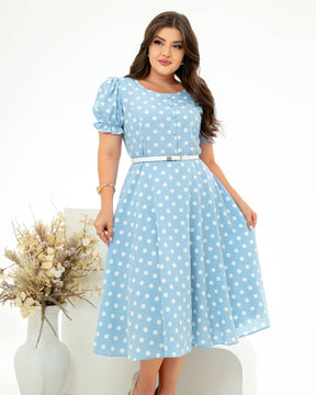 Vestido Thaís - Poá Azul