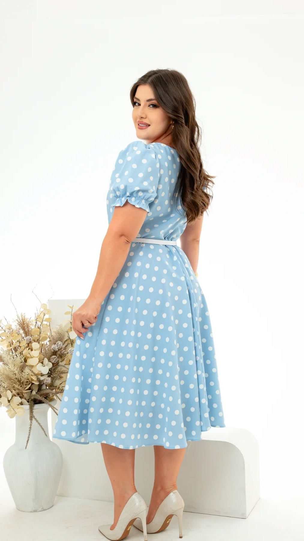 Vestido Thaís - Poá Azul