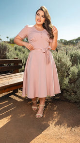 Vestido Lia - Rosa Claro